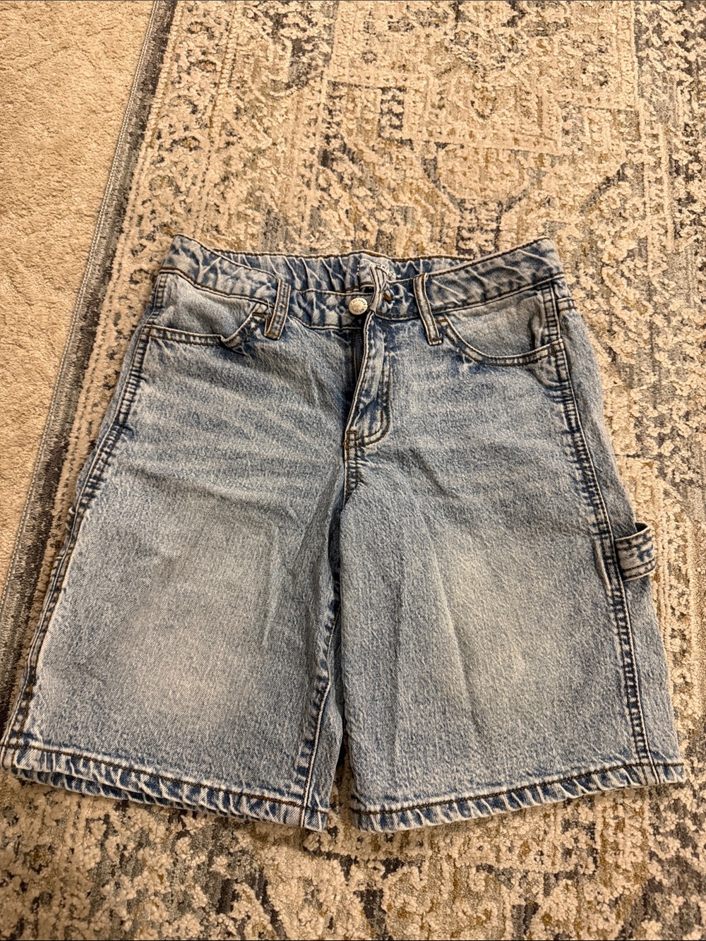 torrid Light Blue Washed Denim Shorts with Contrast Stitching